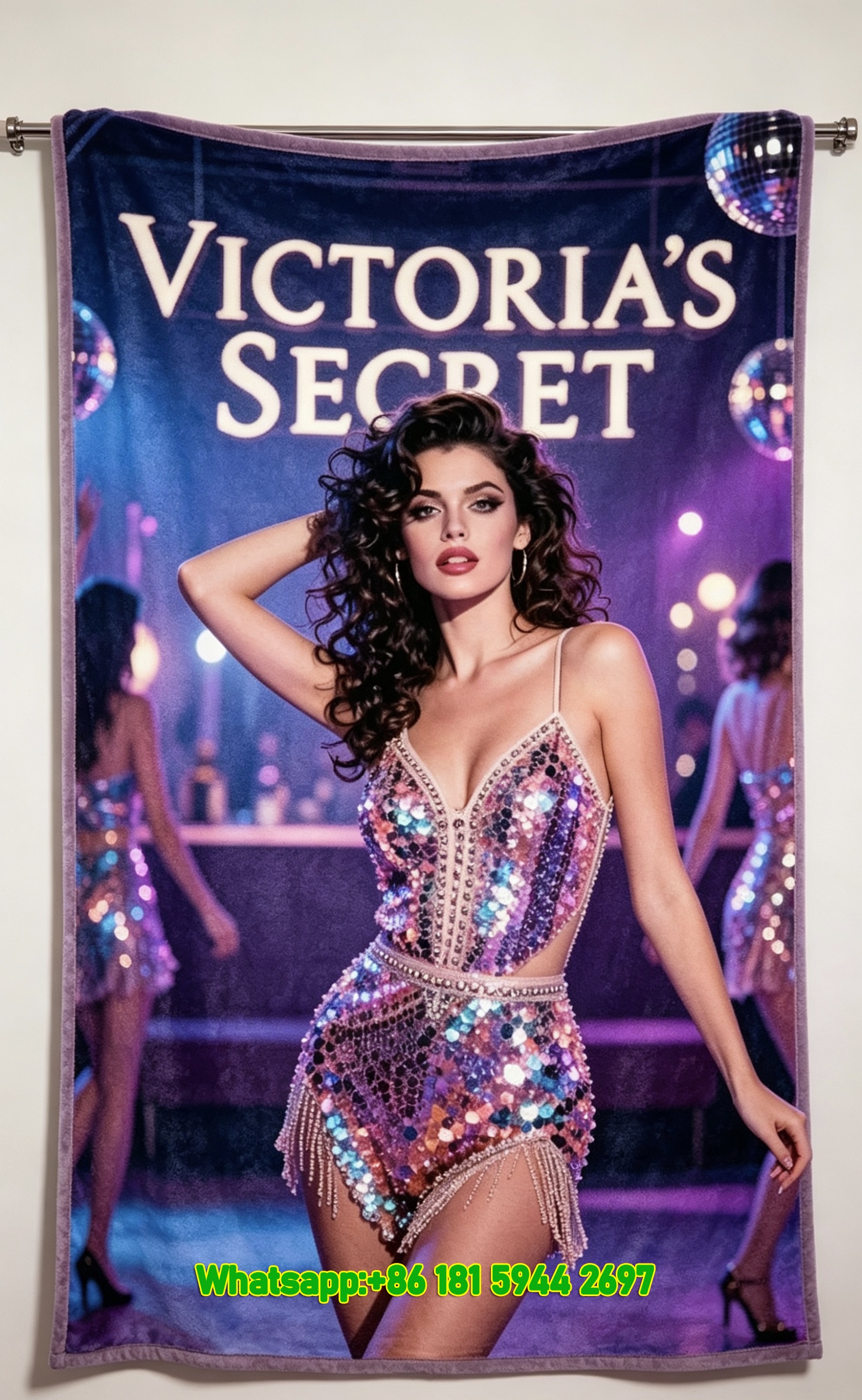 victoria's secret sequin flannel throw blanket for sofa V276